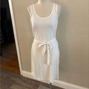 New York & Co White Sleeveless Tank Dress with Belt Sz S